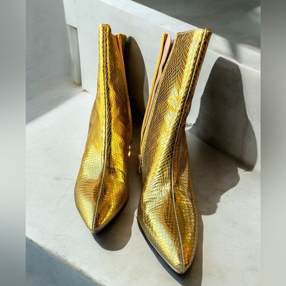 Gold ankle boots, size 37 NEW - Picture 4 of 12
